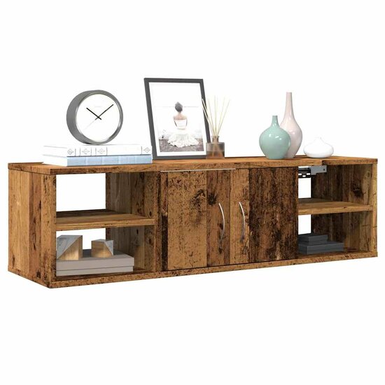 Wandkast 101X30X29 Cm Bewerkt Hout Kleurig Oud hout