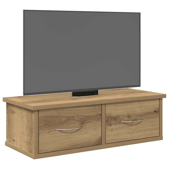 Wandkast 60X26X18,5 Cm Bewerkt Hout Artisanaal Eikenkleur artisanaal eikenkleurig