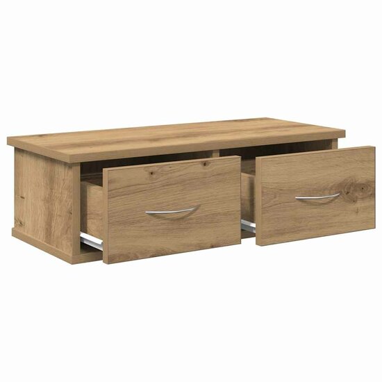 Wandkast 60X26X18,5 Cm Bewerkt Hout Artisanaal Eikenkleur artisanaal eikenkleurig