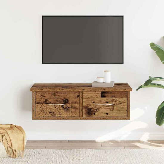 Wandkast 60X26X18,5 Cm Bewerkt Hout Kleurig Oud hout