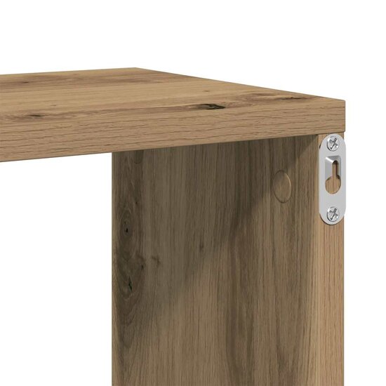 Wandschap 104X20X58,5 Cm Bewerkt Hout artisanaal eikenkleurig