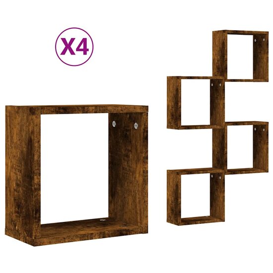 Wandrekken Kubus 30X15X30 Cm 4 Gerookt eiken