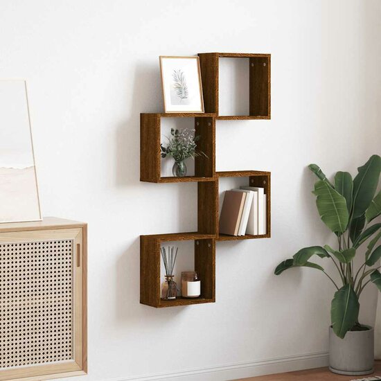 Wandschappen Kubus 30X15X30 Cm Sonoma Ig 4 bruin eikenkleur