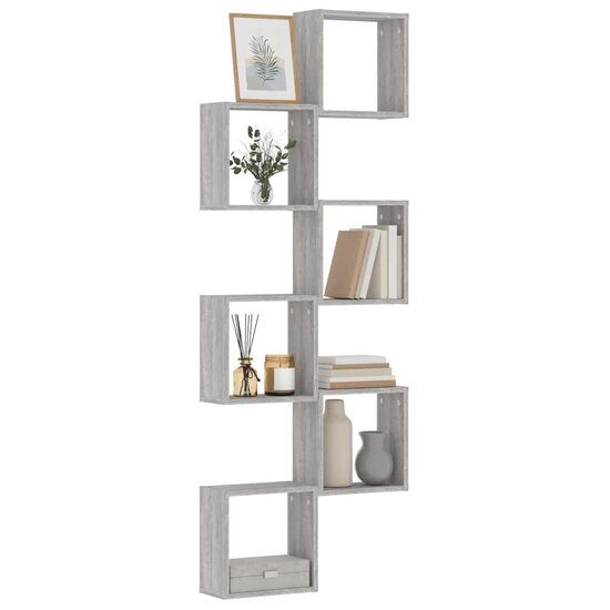 Wandschappen Kubus 30X15X30 Cm 6 Grijs sonoma