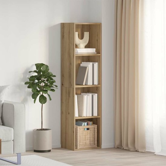 Boekenkast/Tv-Meubel 36X30X143Cm Bewerkt Hout Kleurig Oud hout