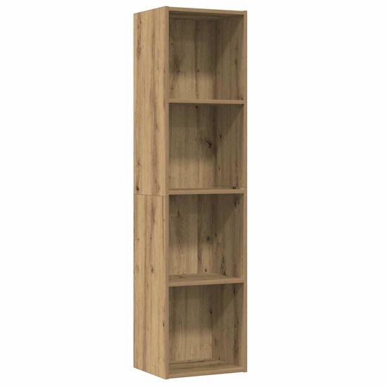 Boekenkast/Tv-Meubel 36X30X143Cm Bewerkt Hout Kleurig Oud hout