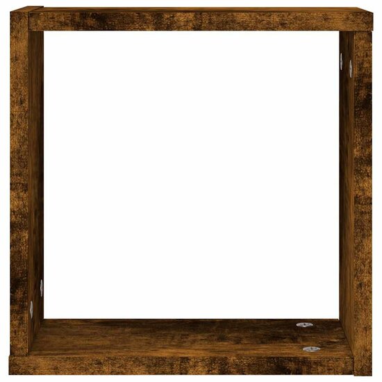 Wandrekken kubus 6 st 30x15x30 cm gerookt eiken