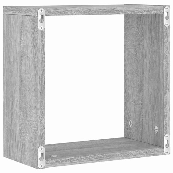 Wandkubusplanken 4 st 30x15x30 cm grijs sonoma