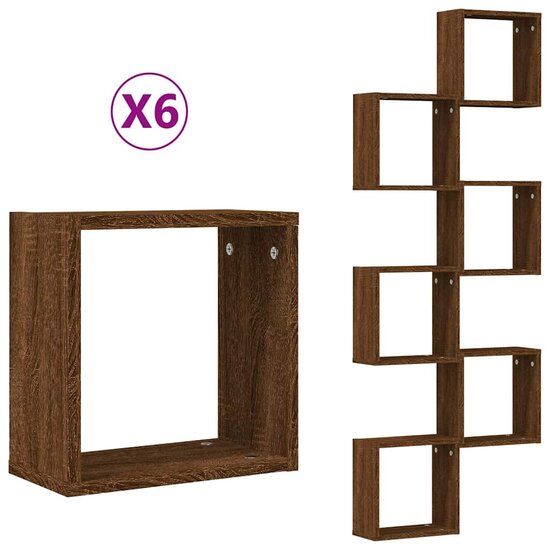 Wandschappen Kubus 30X15X30 Cm Sonoma Ig 6 bruin eikenkleur