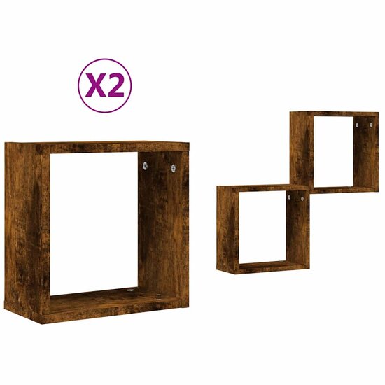 Wandrekken Kubus 30X15X30 Cm 2 Gerookt eiken