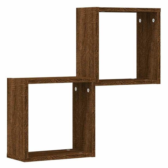 Wandrekken Kubus 30X15X30 Cm Gerookt Bruin Eiken 2 bruin eikenkleur