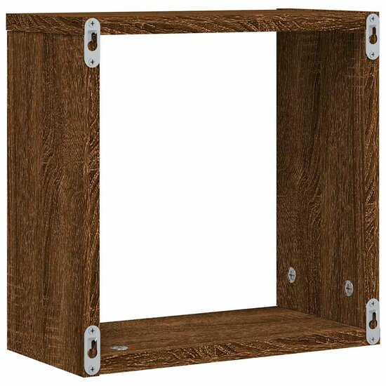 Wandrekken Kubus 30X15X30 Cm Gerookt Bruin Eiken 2 bruin eikenkleur