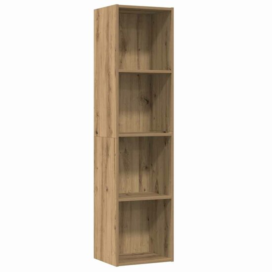 Boekenkast/Tv-Meubel 36X30X143Cm Bewerkt Hout Artisanaal Eiken artisanaal eikenkleurig