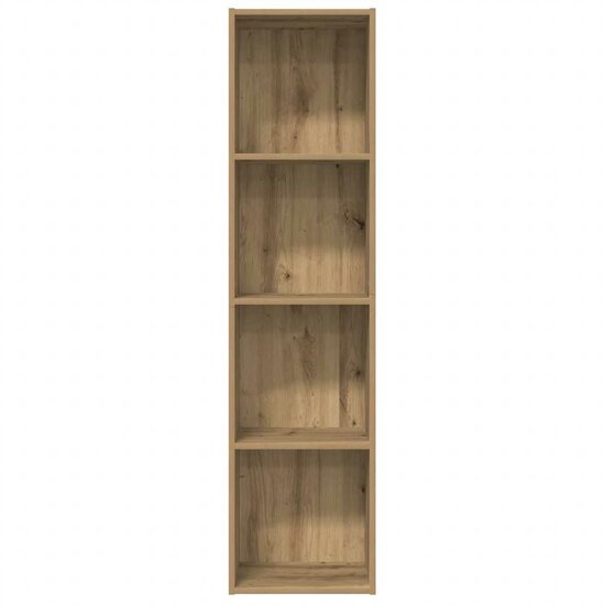 Boekenkast/Tv-Meubel 36X30X143Cm Bewerkt Hout Artisanaal Eiken artisanaal eikenkleurig
