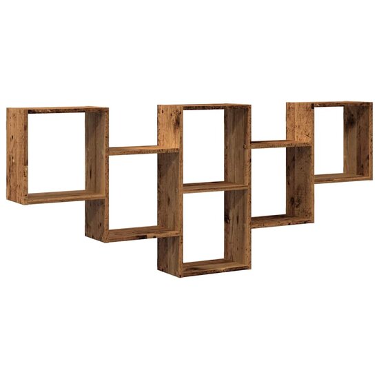 Wandschap 159X18X66 Cm Bewerkt Hout Kleurig Oud hout