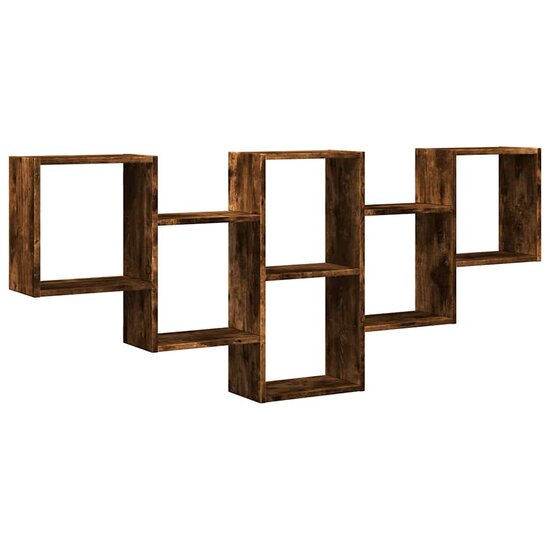 Wandschap 159X18X66 Cm Bewerkt Hout Kleurig Gerookt eiken