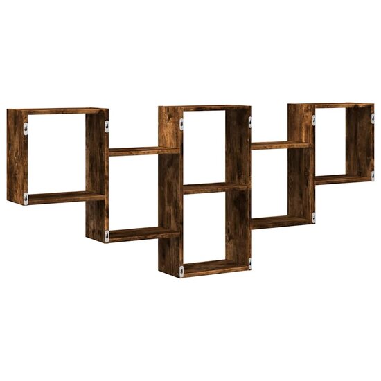 Wandschap 159X18X66 Cm Bewerkt Hout Kleurig Gerookt eiken