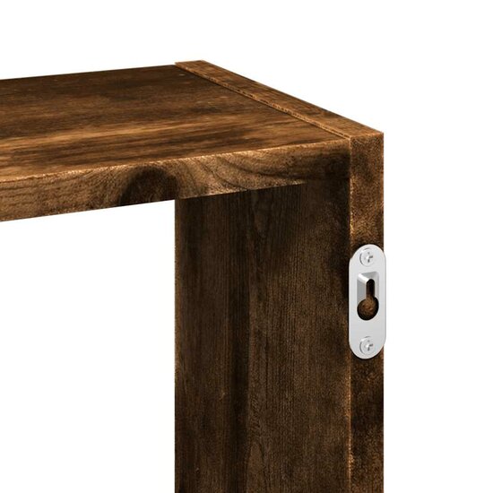 Wandschap 159X18X66 Cm Bewerkt Hout Kleurig Gerookt eiken