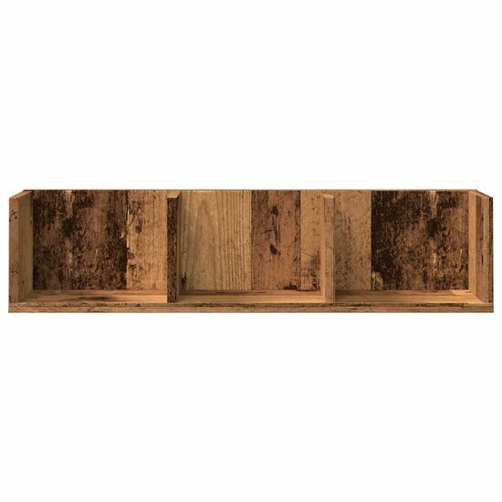 Cd-Wandschap 75X18X18 Cm Bewerkt Hout Kleurig Oud hout