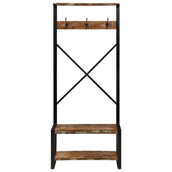 Kledingrek 80X40X190 Cm Massief Gerecycled Hout Meerkleurig Multikleur