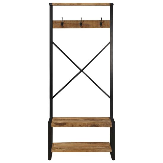 Kledingrek 80X40X190 Cm Massief Ruw Hout Mango Bruin