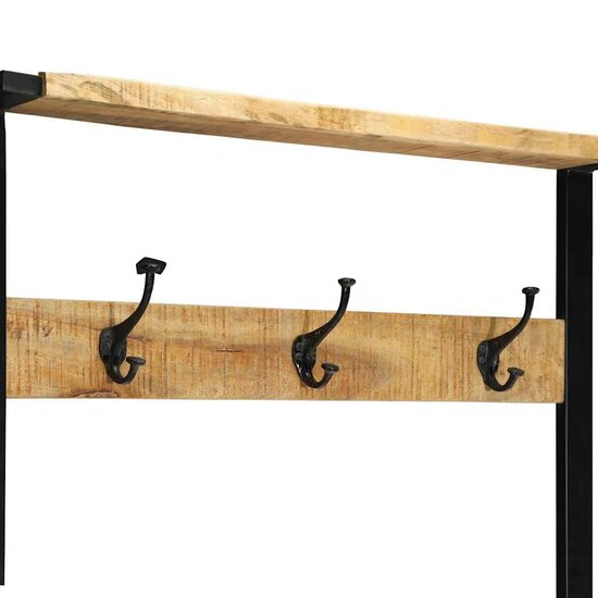 Kledingrek 80X40X190 Cm Massief Ruw Hout Mango Bruin