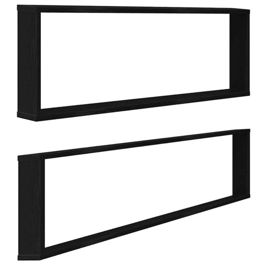Wandrekken Kubusvormig 2 st 100x15x30 cm spaanplaat zwart