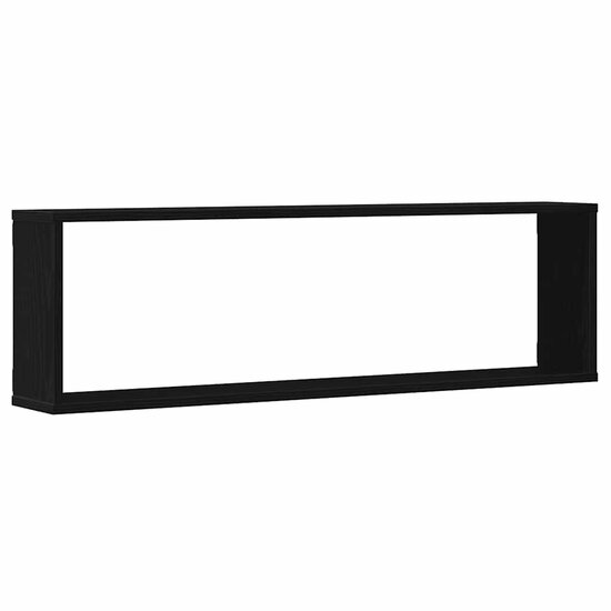 Wandrekken Kubusvormig 2 st 100x15x30 cm spaanplaat zwart