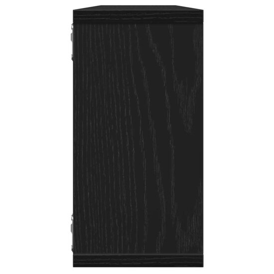Wandrekken Kubusvormig 2 st 100x15x30 cm spaanplaat zwart