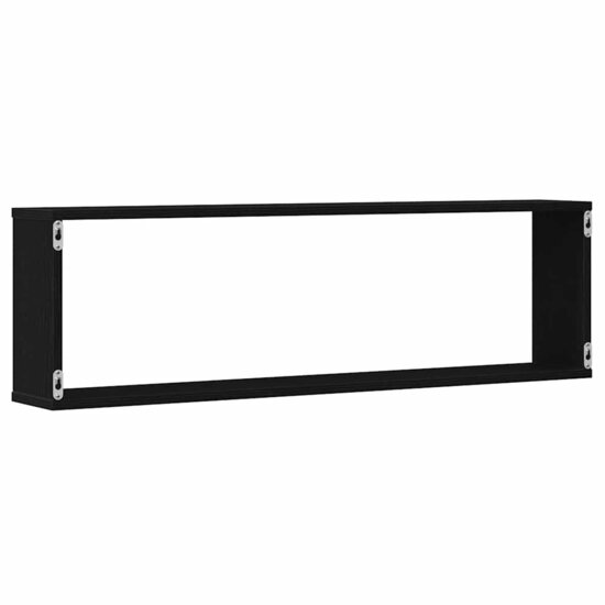 Wandrekken Kubusvormig 2 st 100x15x30 cm spaanplaat zwart