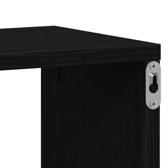 Wandrekken Kubusvormig 2 st 100x15x30 cm spaanplaat zwart