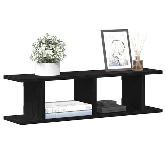 Wandplanken Spaanplaat Kleurig Zwart Eiken 75 x 18 x 20 cm