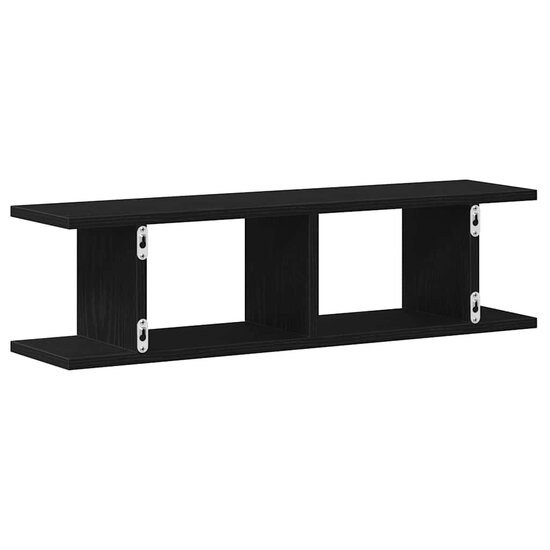Wandplanken Spaanplaat Kleurig Zwart Eiken 75 x 18 x 20 cm