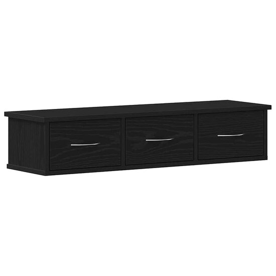 Wandkast 88X26X18,5 Cm Spaanplaat Kleurig Zwart eiken
