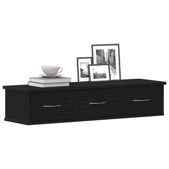 Wandkast 88X26X18,5 Cm Spaanplaat Kleurig Zwart eiken