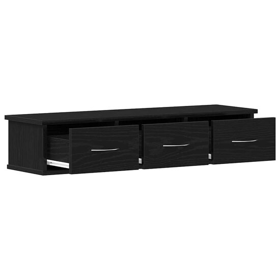 Wandkast 88X26X18,5 Cm Spaanplaat Kleurig Zwart eiken