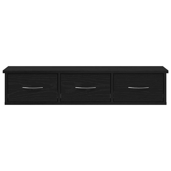 Wandkast 88X26X18,5 Cm Spaanplaat Kleurig Zwart eiken