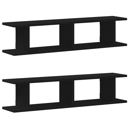 Wandplanken Spaanplaat Kleurig Zwart Eiken 90 x 18 x 20 cm