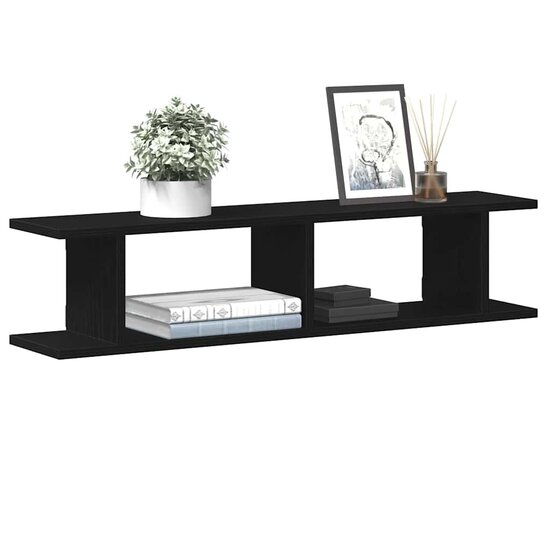 Wandplanken Spaanplaat Kleurig Zwart Eiken 90 x 18 x 20 cm