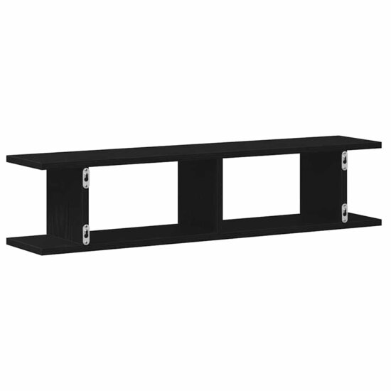 Wandplanken Spaanplaat Kleurig Zwart Eiken 90 x 18 x 20 cm