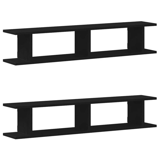 Wandplanken Spaanplaat Kleurig Zwart Eiken 105 x 18 x 20 cm
