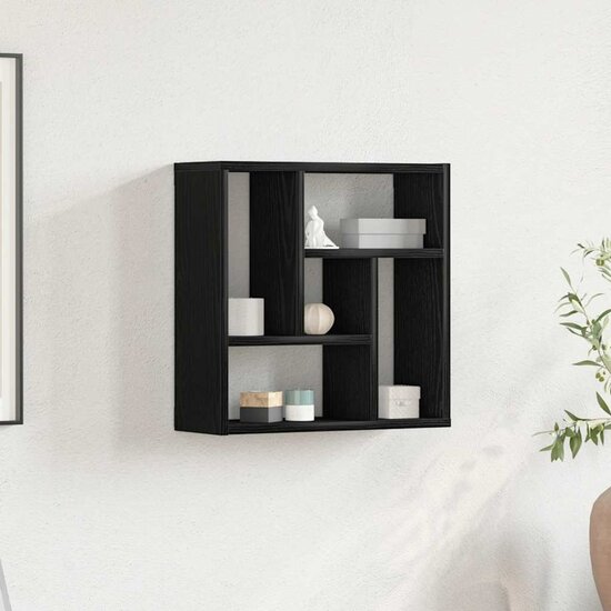Wandplank 45X16X45 Cm Spaanplaat Kleurig Zwart eiken
