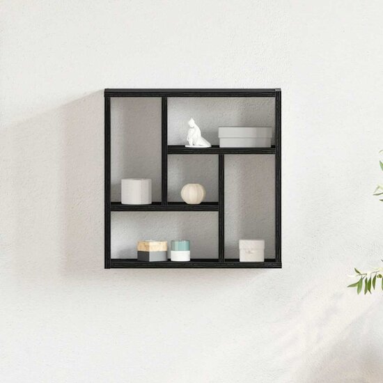 Wandplank 45X16X45 Cm Spaanplaat Kleurig Zwart eiken
