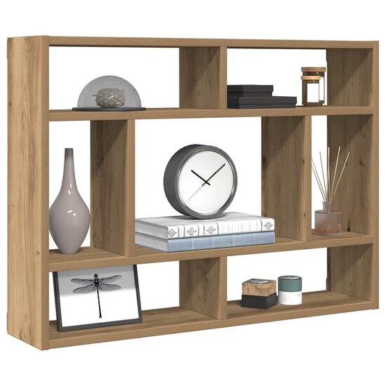 Wandschap 75X16X55 Cm Bewerkt Hout Artisanaal Eikenkleur artisanaal eikenkleurig