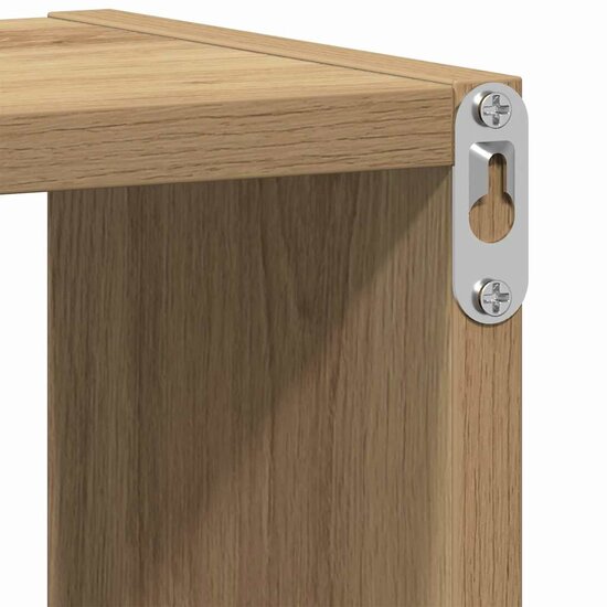 Wandschap 75X16X55 Cm Bewerkt Hout Artisanaal Eikenkleur artisanaal eikenkleurig