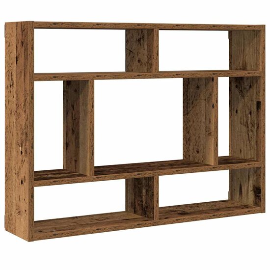 Wandschap 75x16x55 cm bewerkt hout oud houtkleurig