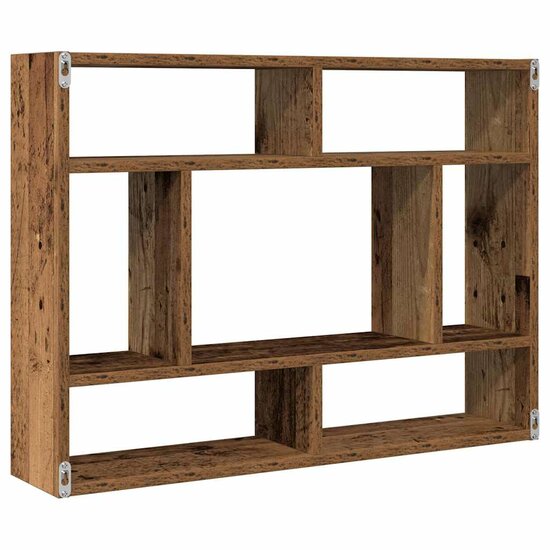 Wandschap 75x16x55 cm bewerkt hout oud houtkleurig