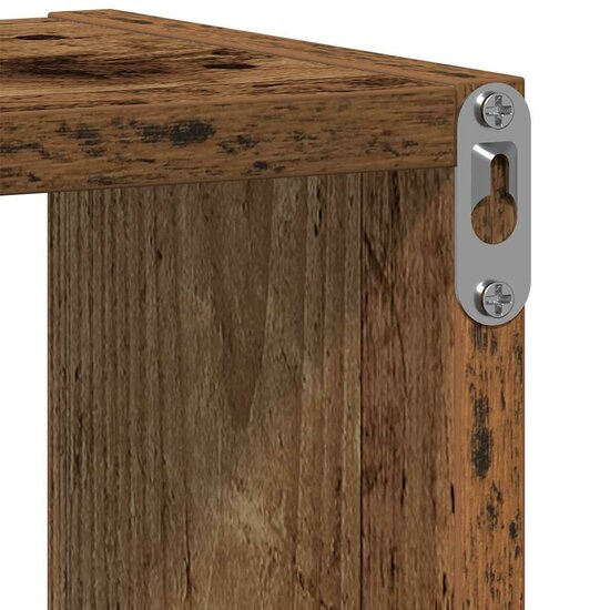 Wandschap 75x16x55 cm bewerkt hout oud houtkleurig