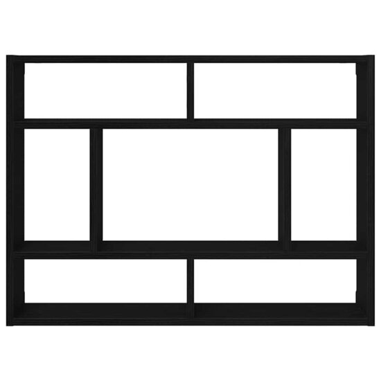 Wandschap 75x16x55 cm bewerkt hout zwart eikenkleur