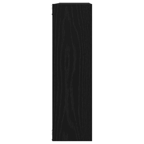 Wandschap 75x16x55 cm bewerkt hout zwart eikenkleur